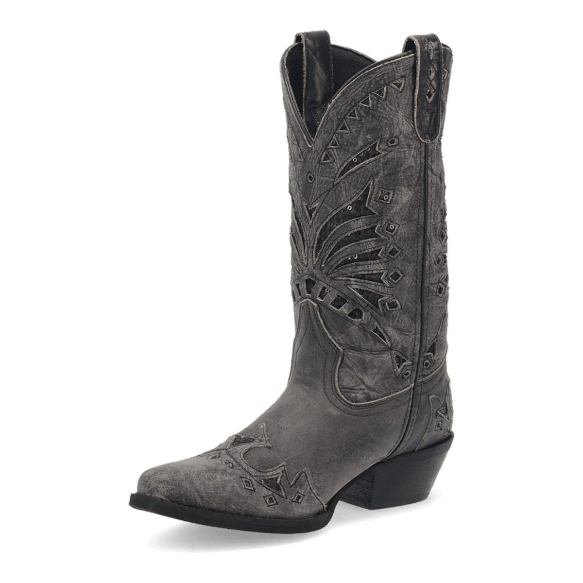 Laredo Stevie Snip Toe Black Leather Boots for Women