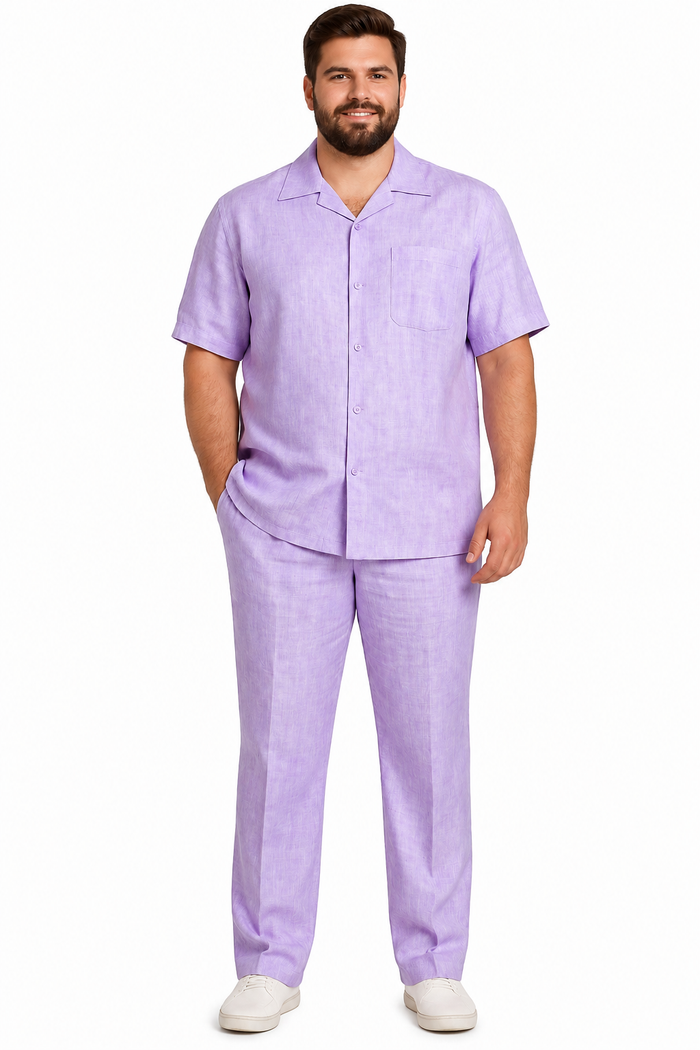 Mens Linen Walking Suit - "Lilac" Summer Outfit - Mens Linen Suit