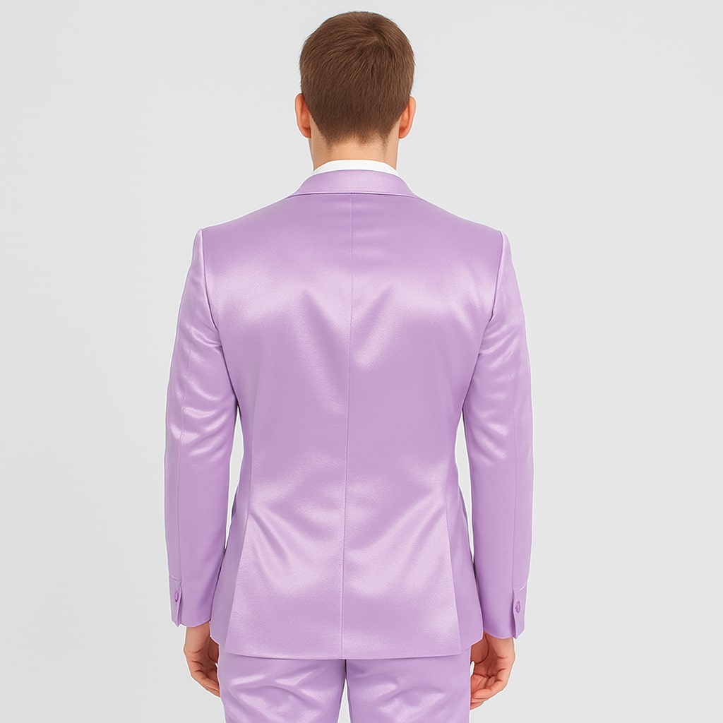 Lavender Satin Tuxedo Set - 4-Piece Statement