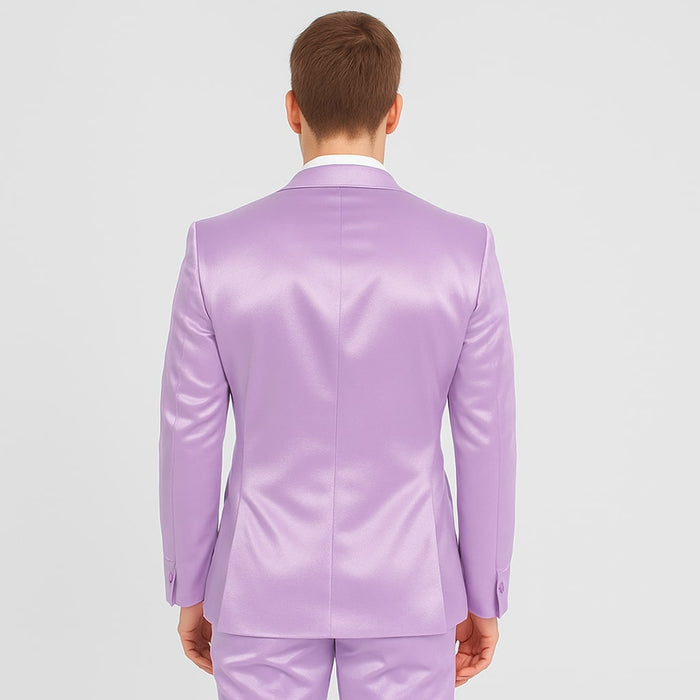 Lavender Satin Tuxedo Set - 4-Piece Statement