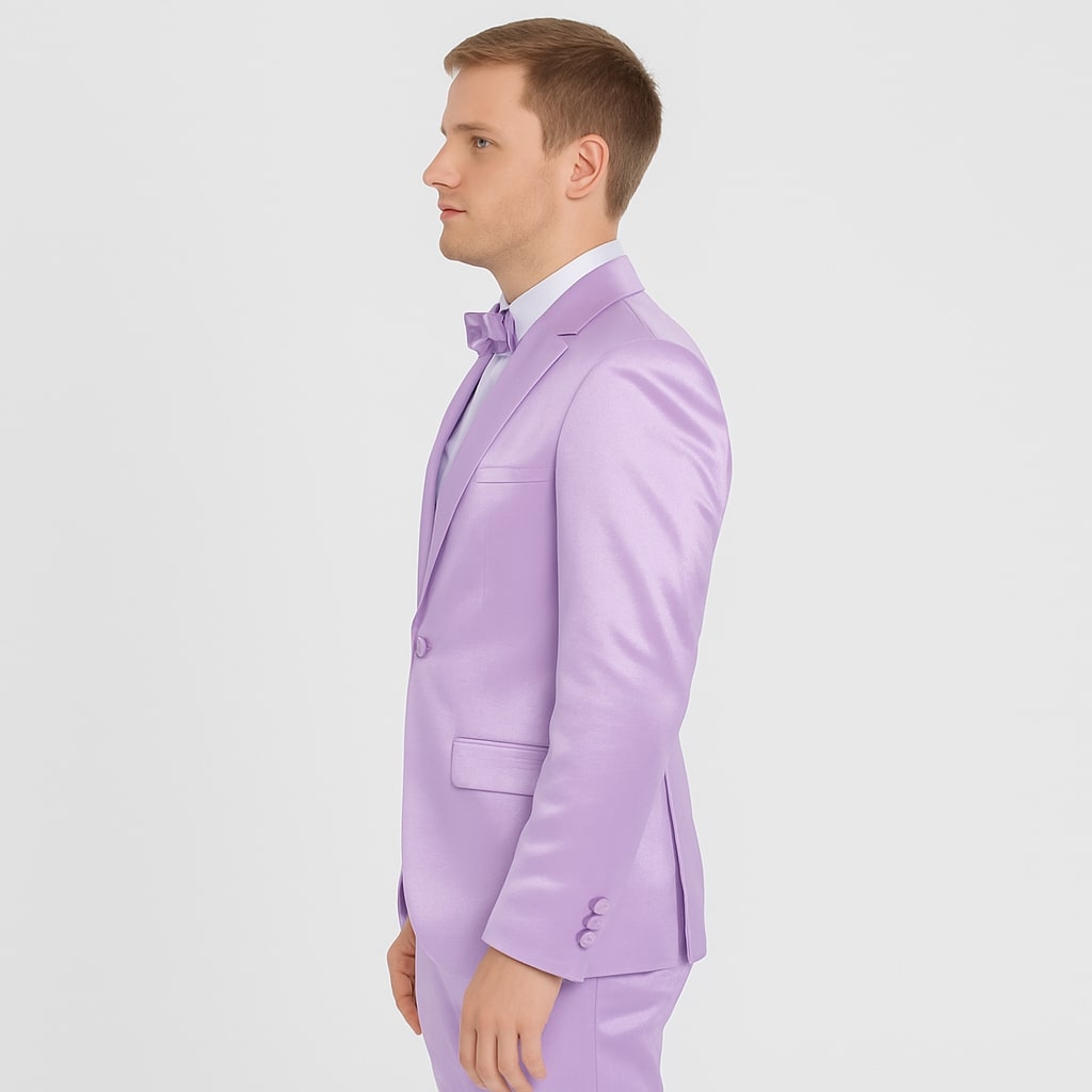 Lavender Satin Tuxedo Set - 4-Piece Statement