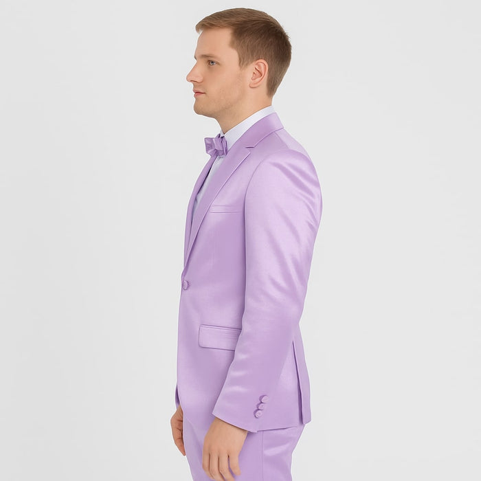 Lavender Satin Tuxedo Set - 4-Piece Statement