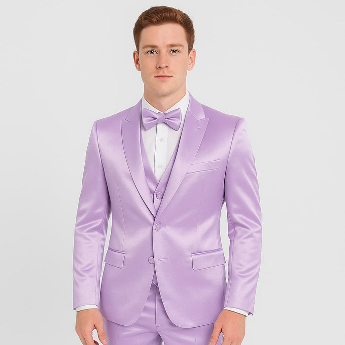 Lavender Satin Tuxedo Set - 4-Piece Statement