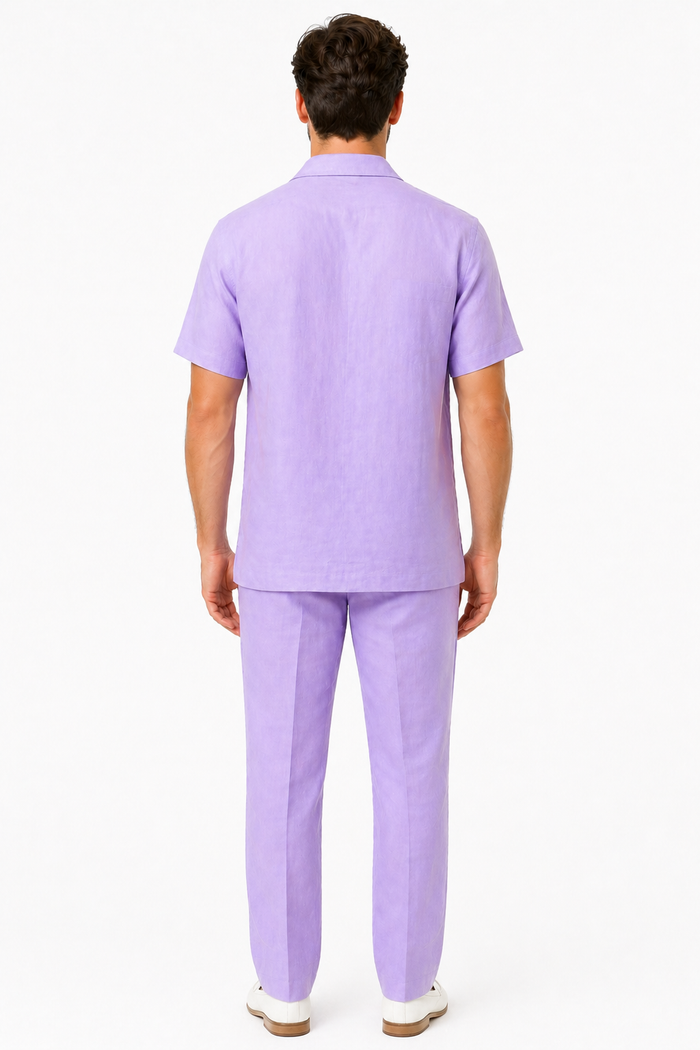 Mens Linen Walking Suit - "Lilac" Summer Outfit - Mens Linen Suit