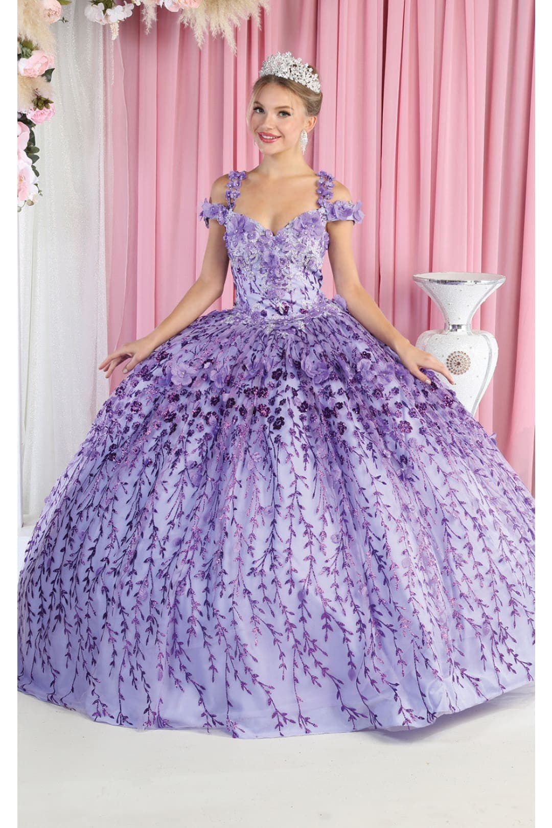 Plus Size Ball Gown in Lilac | Formal Quinceanera Dress