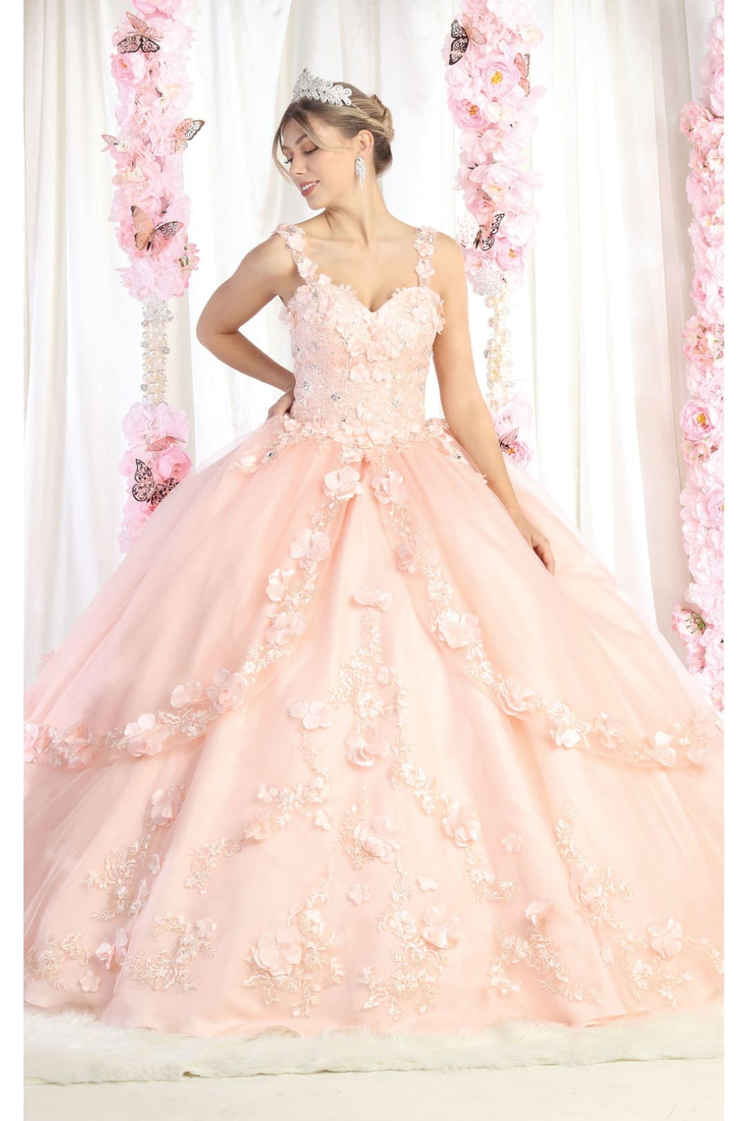 Plus Size Ball Gown in Rose Gold | Formal Quinceanera Dress