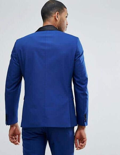 Light Blue Perfect for wedding 1 Button Shawl Lapel Slim Fit Vested 3 ~ Three Piece Suit Tuxedo / Graduation Homecoming Outfits