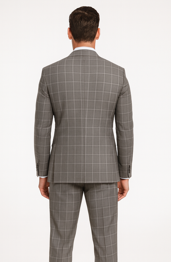 Light Grey Plaid Suit - 1920 Vintage Suit