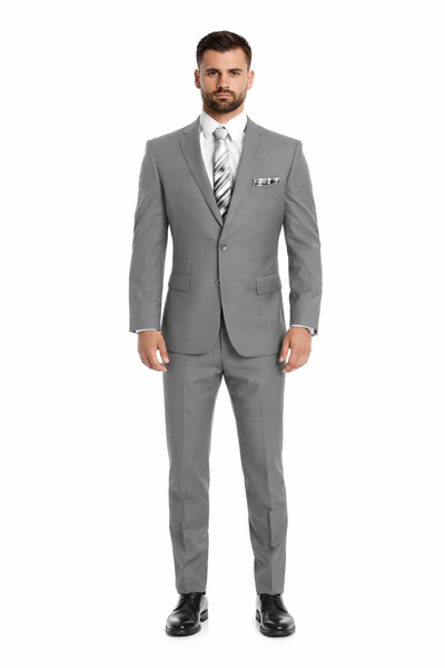 Light Grey Modern Fit Two Button Suit