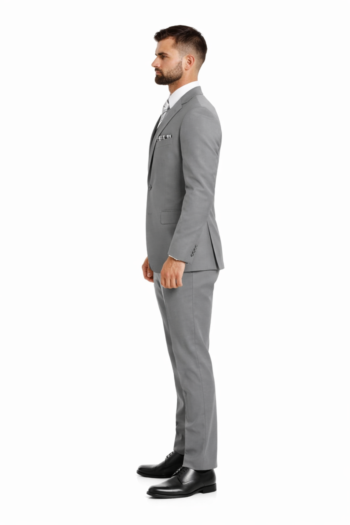 Light Grey Modern Fit Two Button Suit