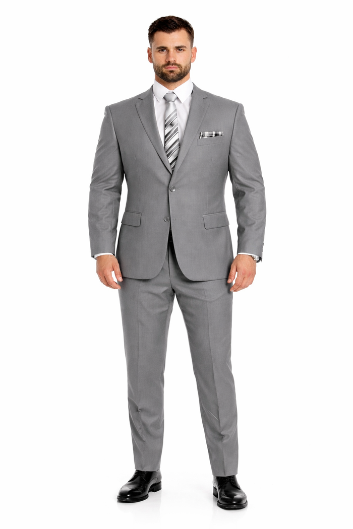 Light Grey Modern Fit Two Button Suit