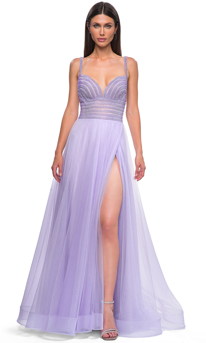 La Femme 32714 Rhinestone Embellished Sleeveless Prom Gown