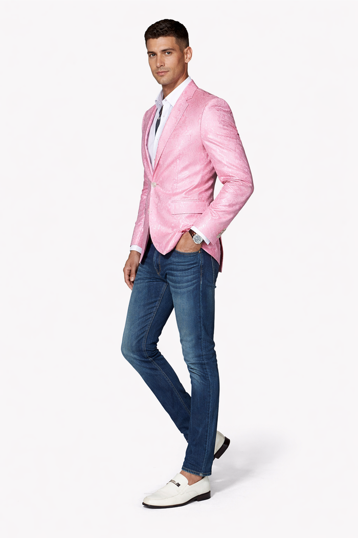 Light Pink Paisley Blazer by Manzini