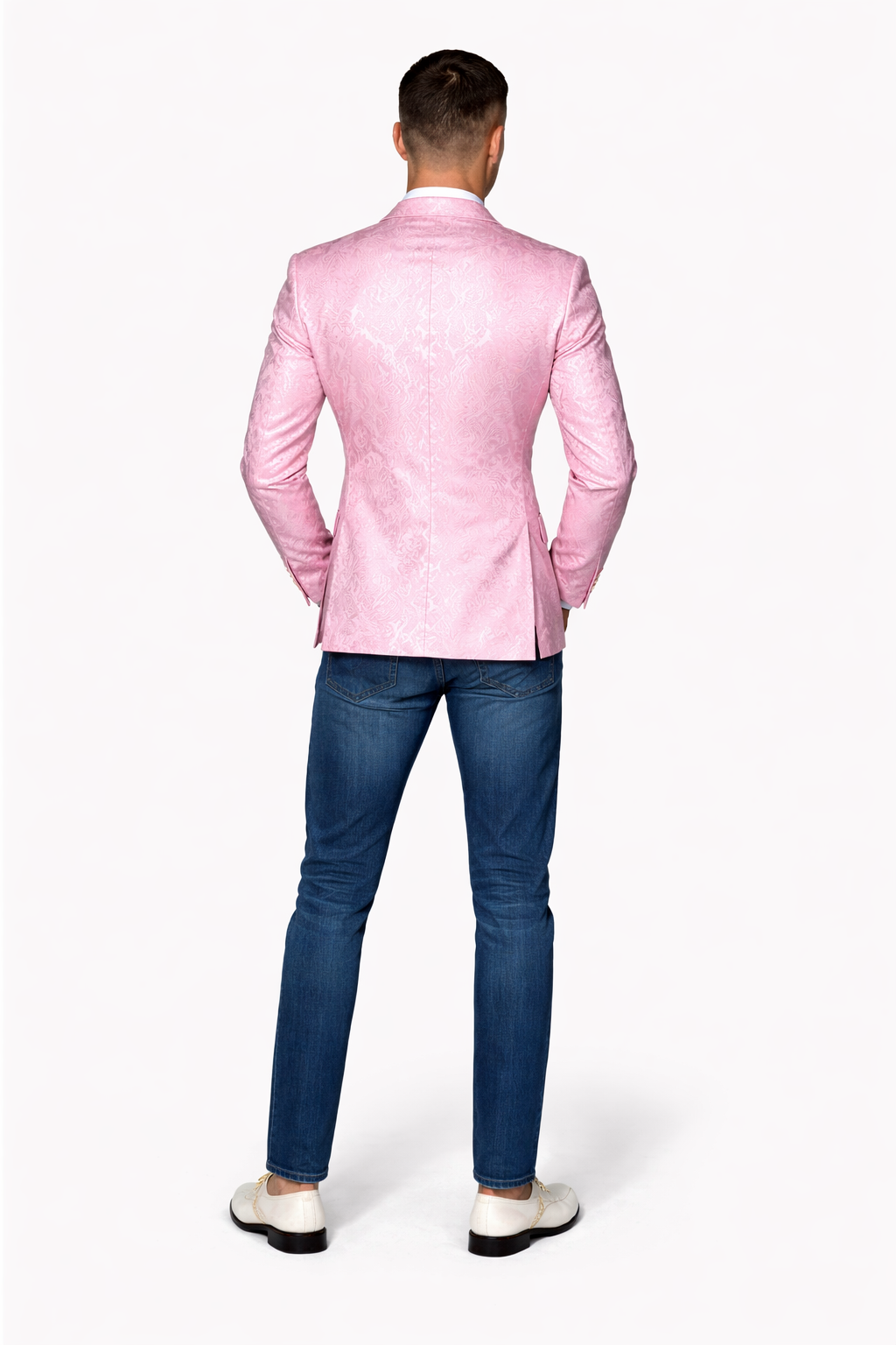 Light Pink Paisley Blazer by Manzini