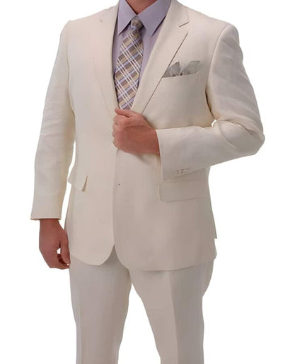 Ivory Linen Men's Summer Suit - Beach Wedding