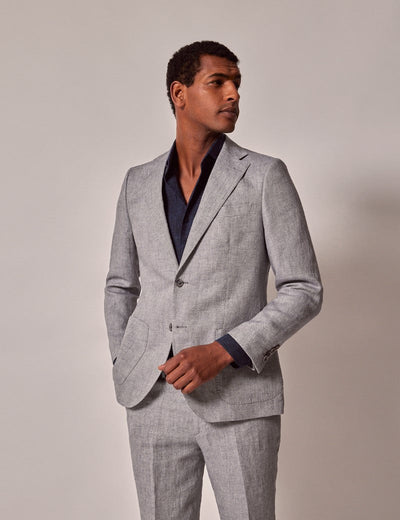 Mens Linen Suit for Summer Beach Events
