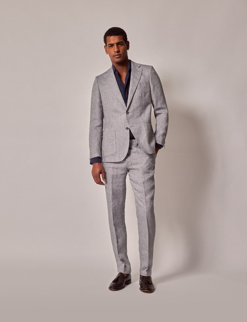 Mens Linen Suit for Summer Beach Events