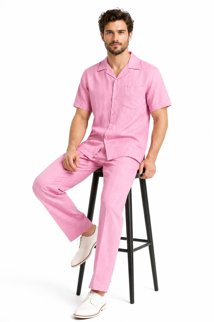 Mens Linen Walking Suit - "Lilac" Summer Outfit - Mens Linen Suit