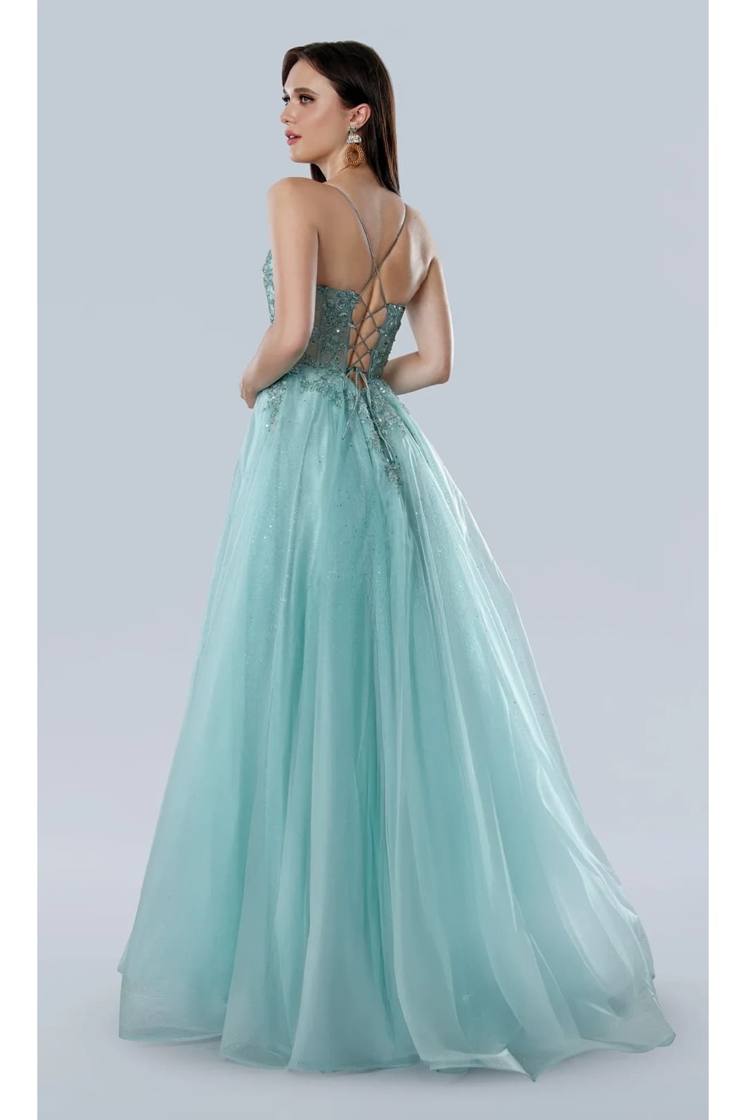 Lilac Prom Dress Glitter Corset Ball Gown Stella Couture 25140