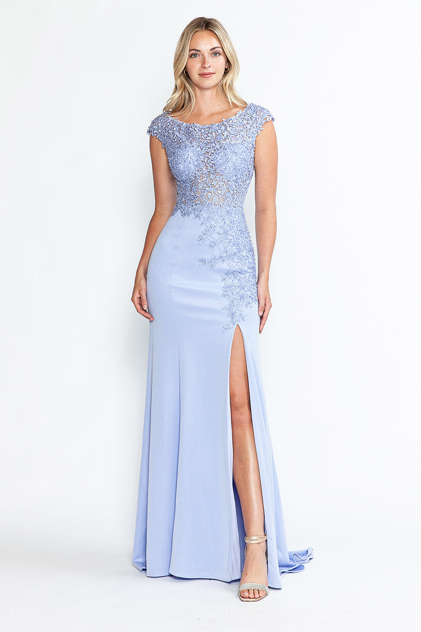 Pageant Dress Boat Neck Cap Sleeve Sheath Gown By Lenovia 8343-New Collection