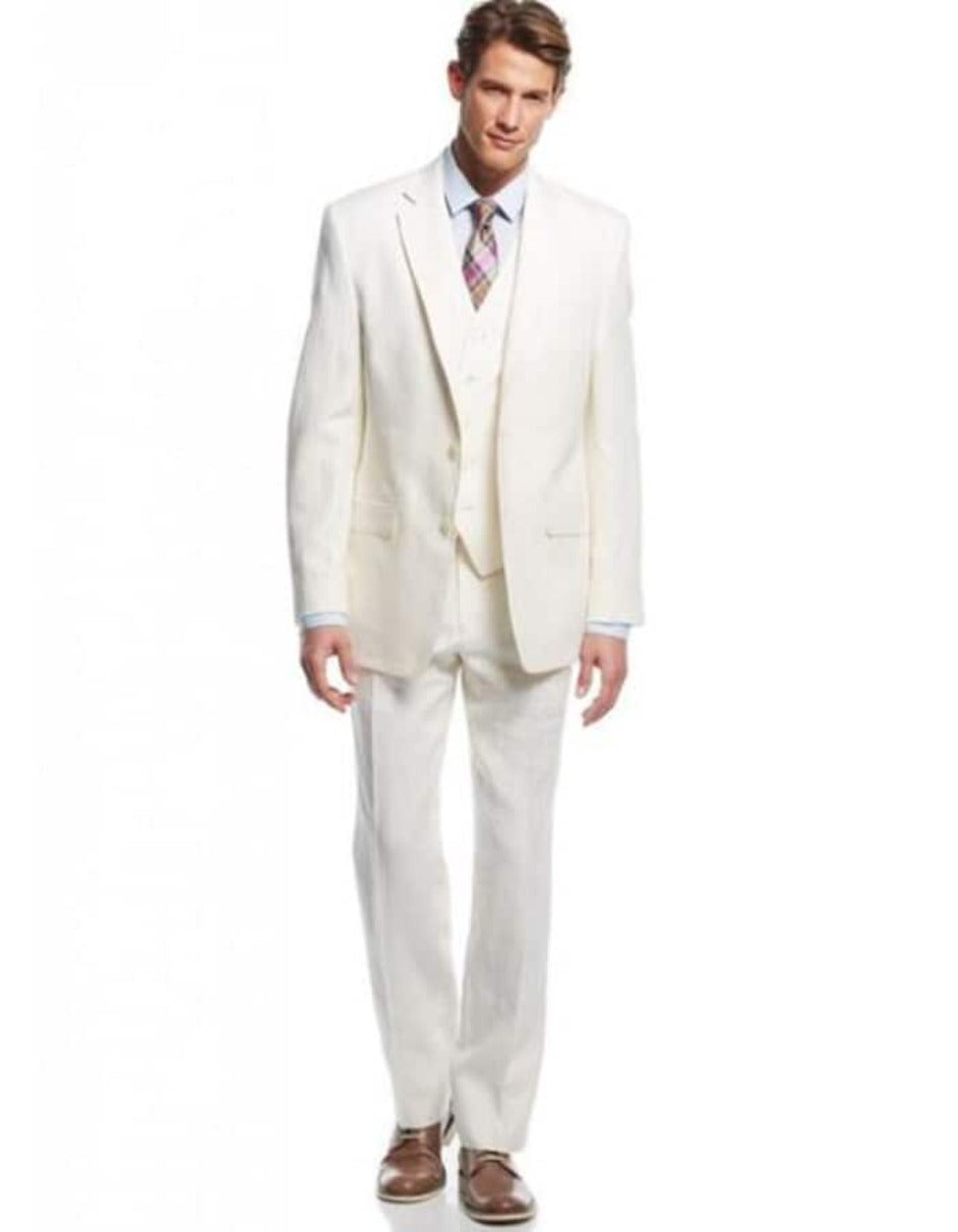 Linen Suit for Beach Wedding in Tan