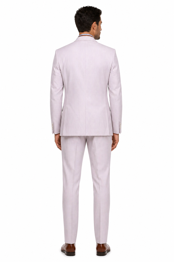 White Linen Slim Fit Beach Wedding Suit