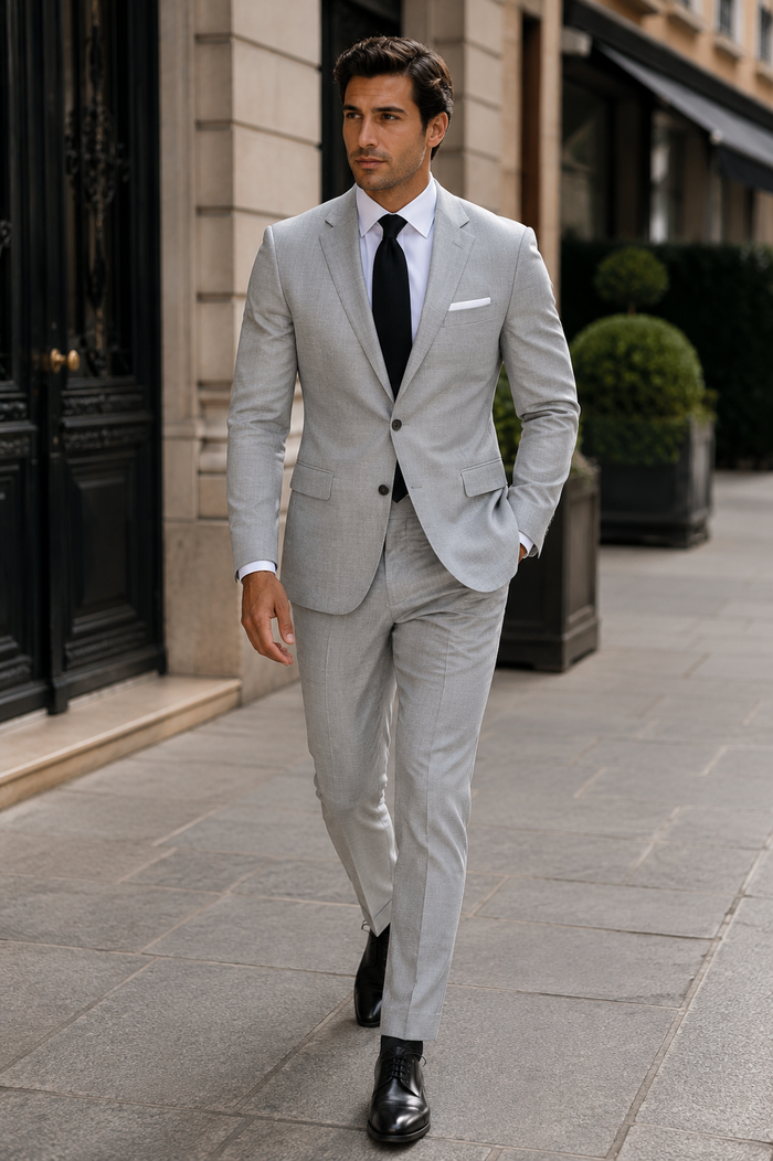 Linen Suit for Summer Beach Weddings - Grey