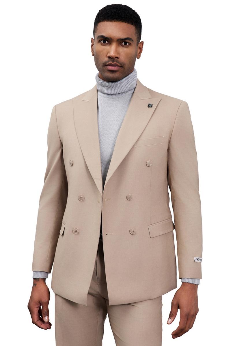 Stacy Adams Double Breasted Suit - Tan