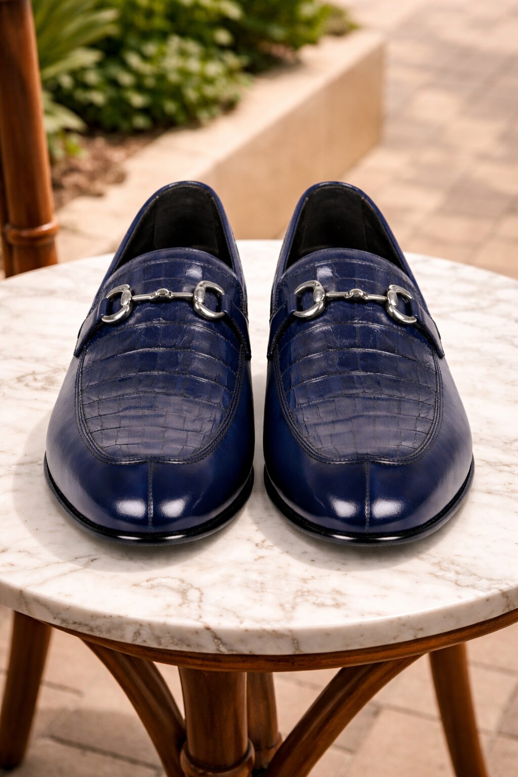 Lombardy Crocodile Calfskin Bit Loafers