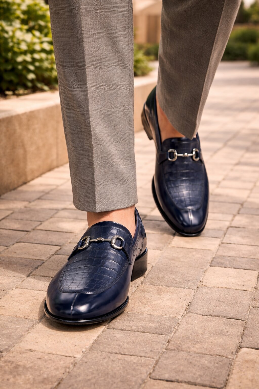 Lombardy Crocodile Calfskin Bit Loafers