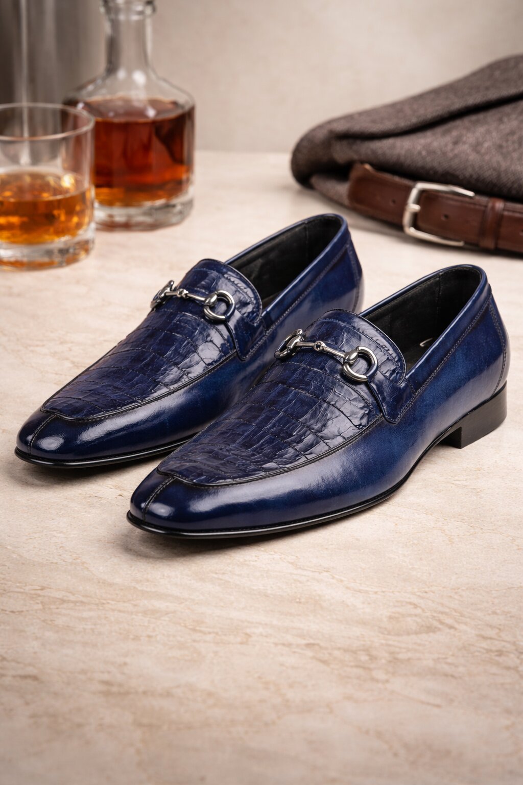 Lombardy Crocodile Calfskin Bit Loafers
