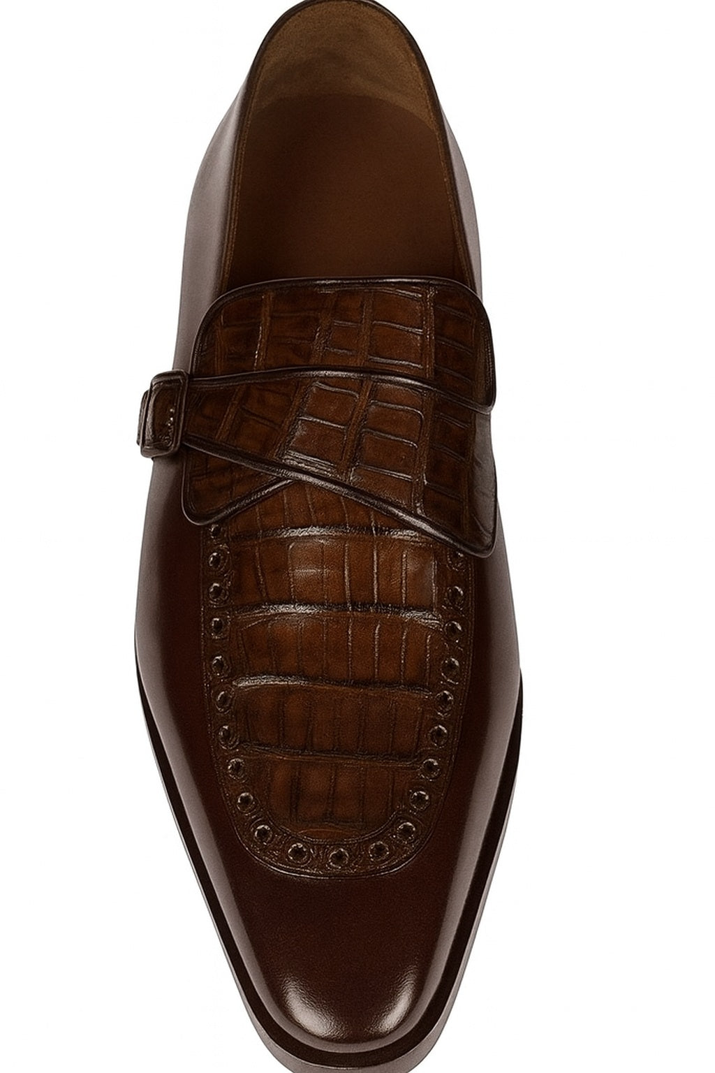 Lombardy Caiman Belly & Calfskin Monkstrap Shoe