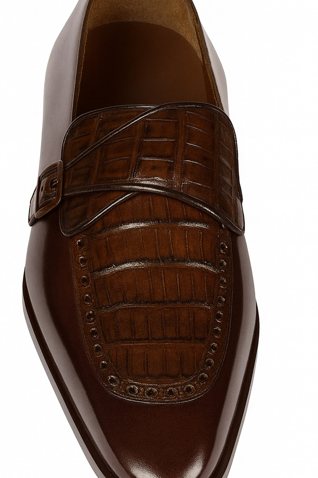 Lombardy Caiman Belly & Calfskin Monkstrap Shoe