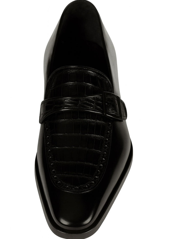 Lombardy Caiman Belly & Calfskin Monkstrap Shoe