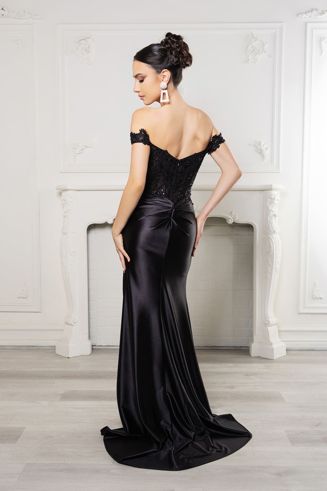Long Formal Dress Off The Shoulder High Slit Plus Size Gown By May Queen MQ2157B
