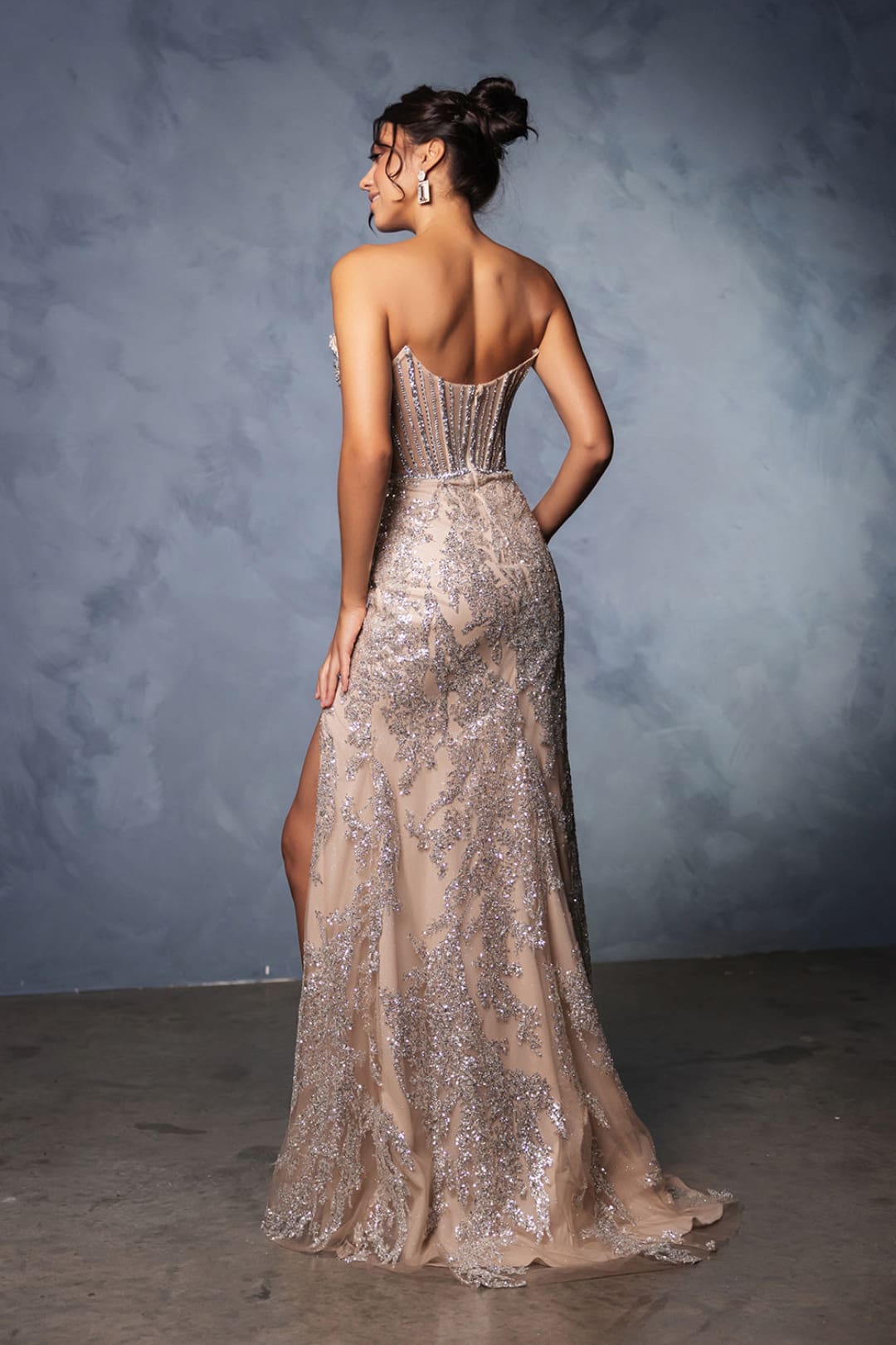 Long Formal Dress Strapless Rhinestone Prom Gown By Royal Queen RQ8153
