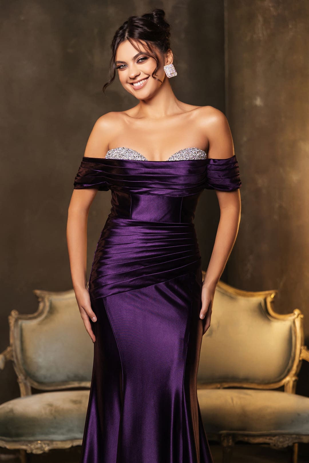 Long Prom Dress Ruched Mermaid Sleeveless Gown By Royal Queen RQ8189B