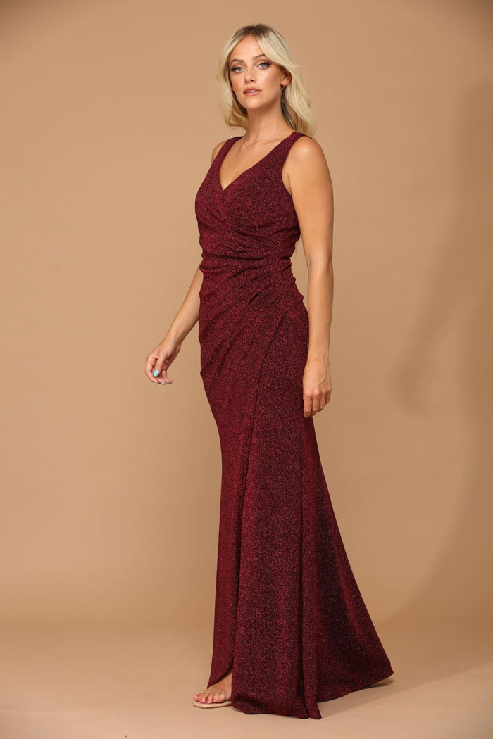 Eva USA 3436 Long Sleeveless Metallic Mother of the Bride Dress