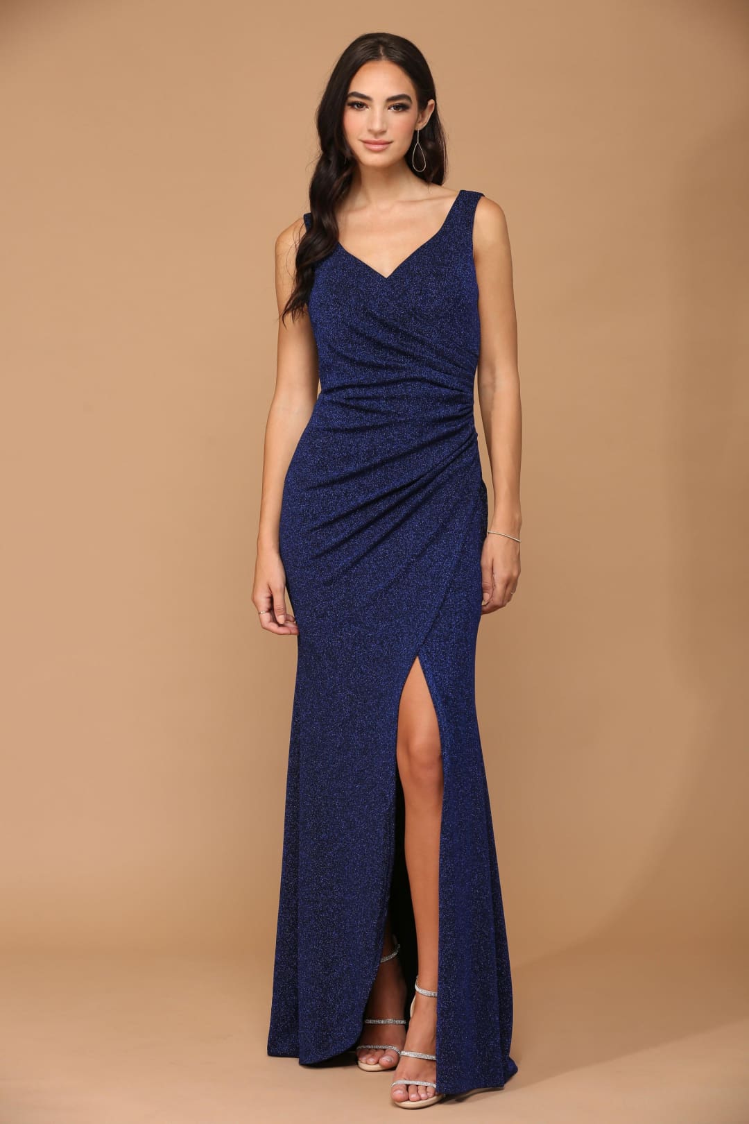 Eva USA 3436 Long Sleeveless Metallic Mother of the Bride Dress