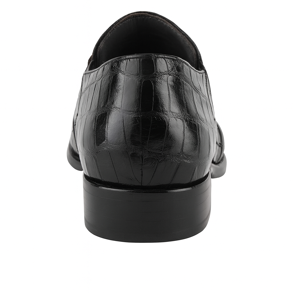 Los Altos Black Genuine All-Over Crocodile ~ World Best Alligator ~ Gator Skin Belly Shoes