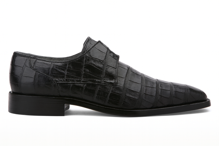 Los Altos Black Genuine All-Over Crocodile ~ World Best Alligator ~ Gator Skin Belly Shoes
