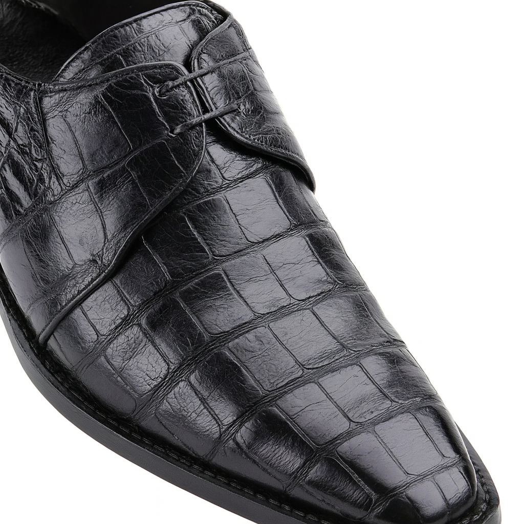 Los Altos Black Genuine All-Over Crocodile ~ World Best Alligator ~ Gator Skin Belly Shoes
