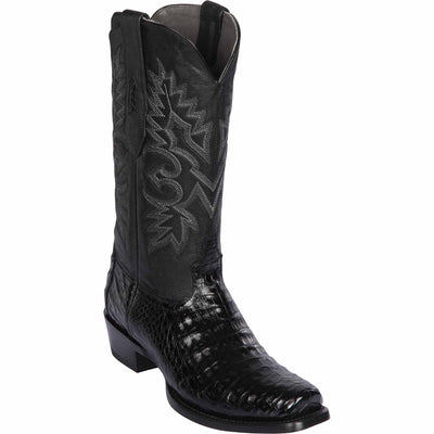 Men's Genuine Caiman Belly Skin 7x Toe Boots Black Color - Los Altos Boots
