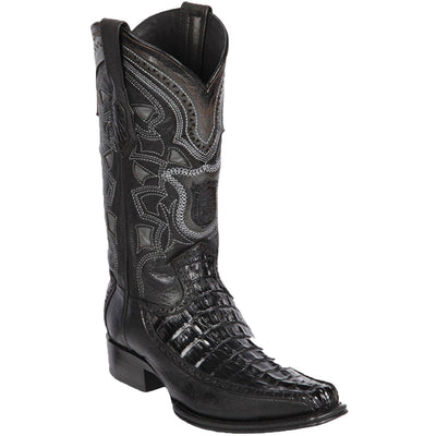 Men's genuine Caiman Tail And Deer Skin European Square Toe Boots