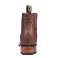 Los Altos Men's Square Toe Rage Leather Short Boots LAB 82BM9940 - Walnut