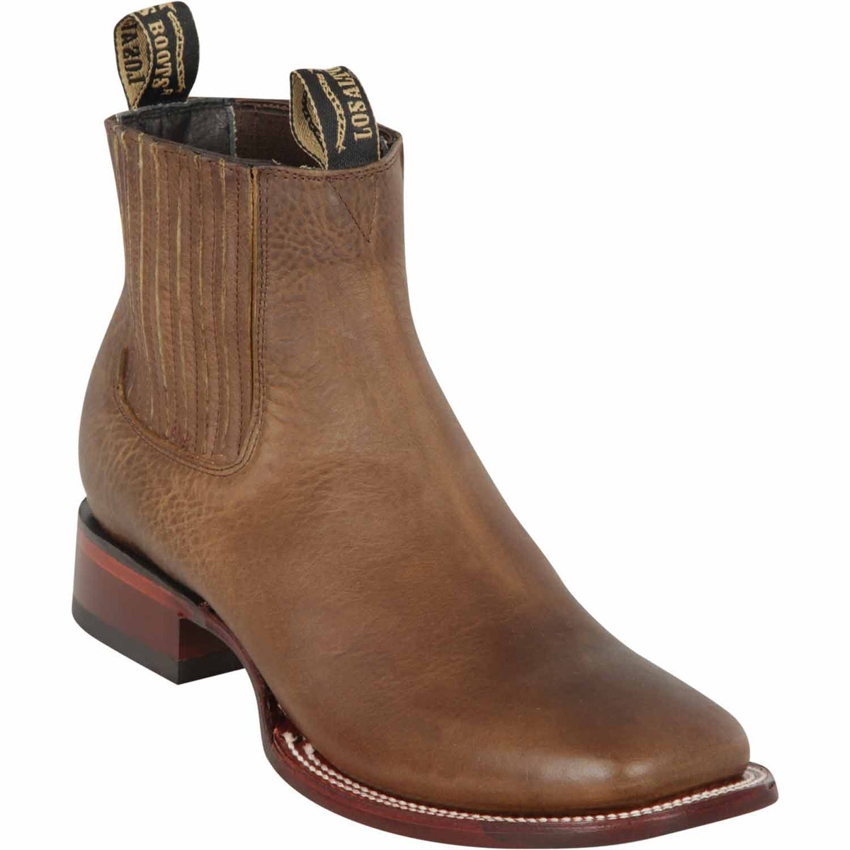 Los Altos Men's Wide Square Toe Rage Leather Short Boots LAB 82B99 - Honey