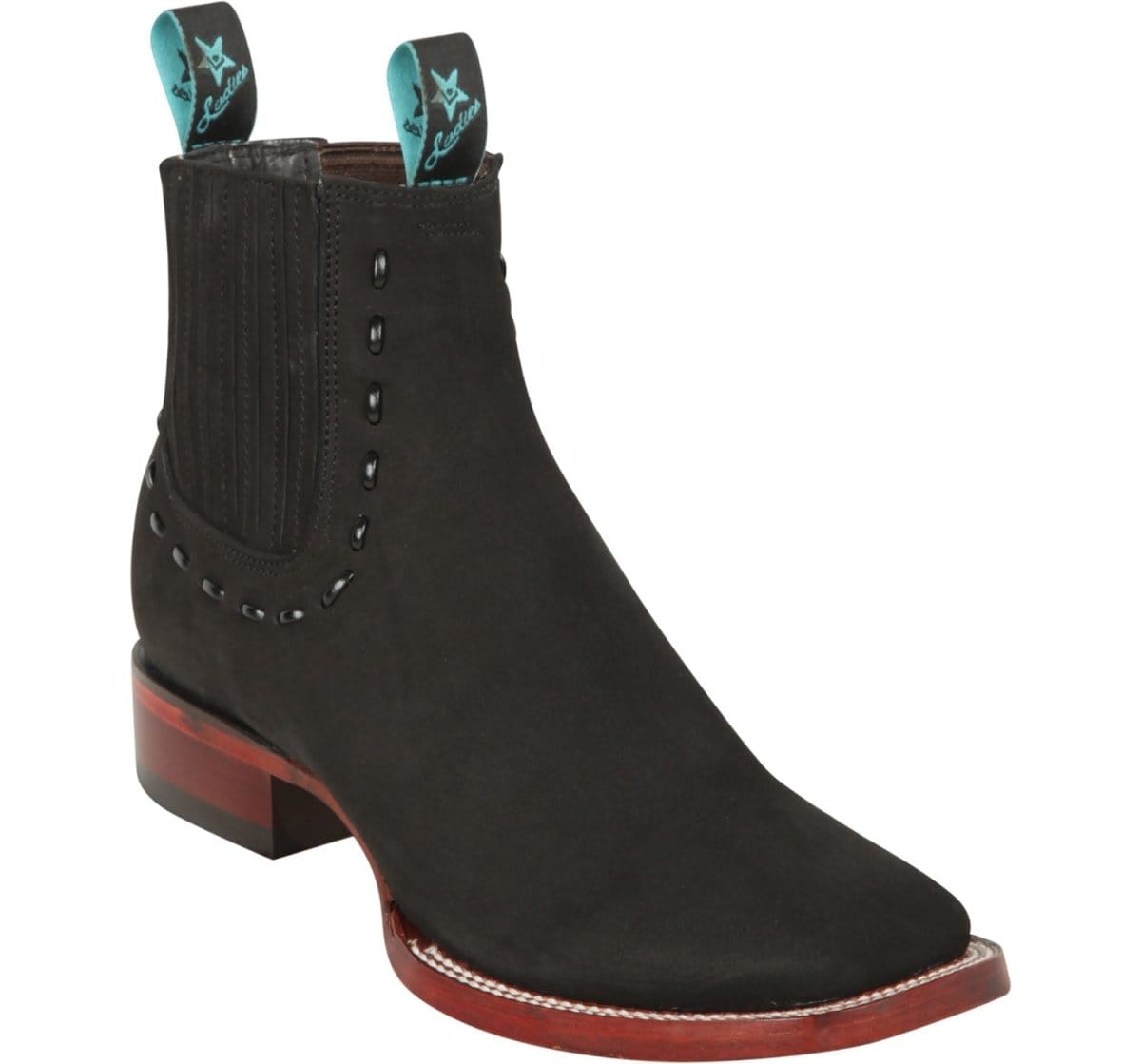 Los Altos Women's Square Toe Ankle Boots LAB 32B62 - Black