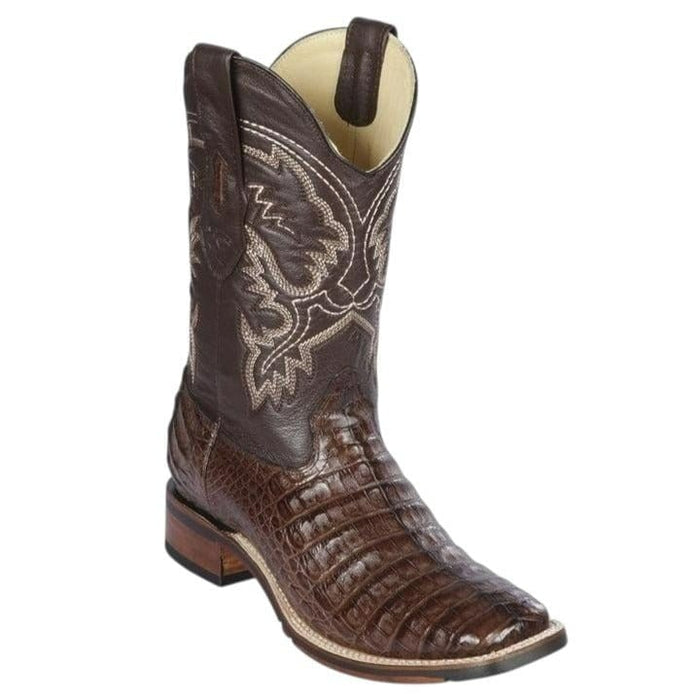 Men's Genuine Caiman Belly Skin Rodeo Wide Square Toe Boots - Los Altos Boots
