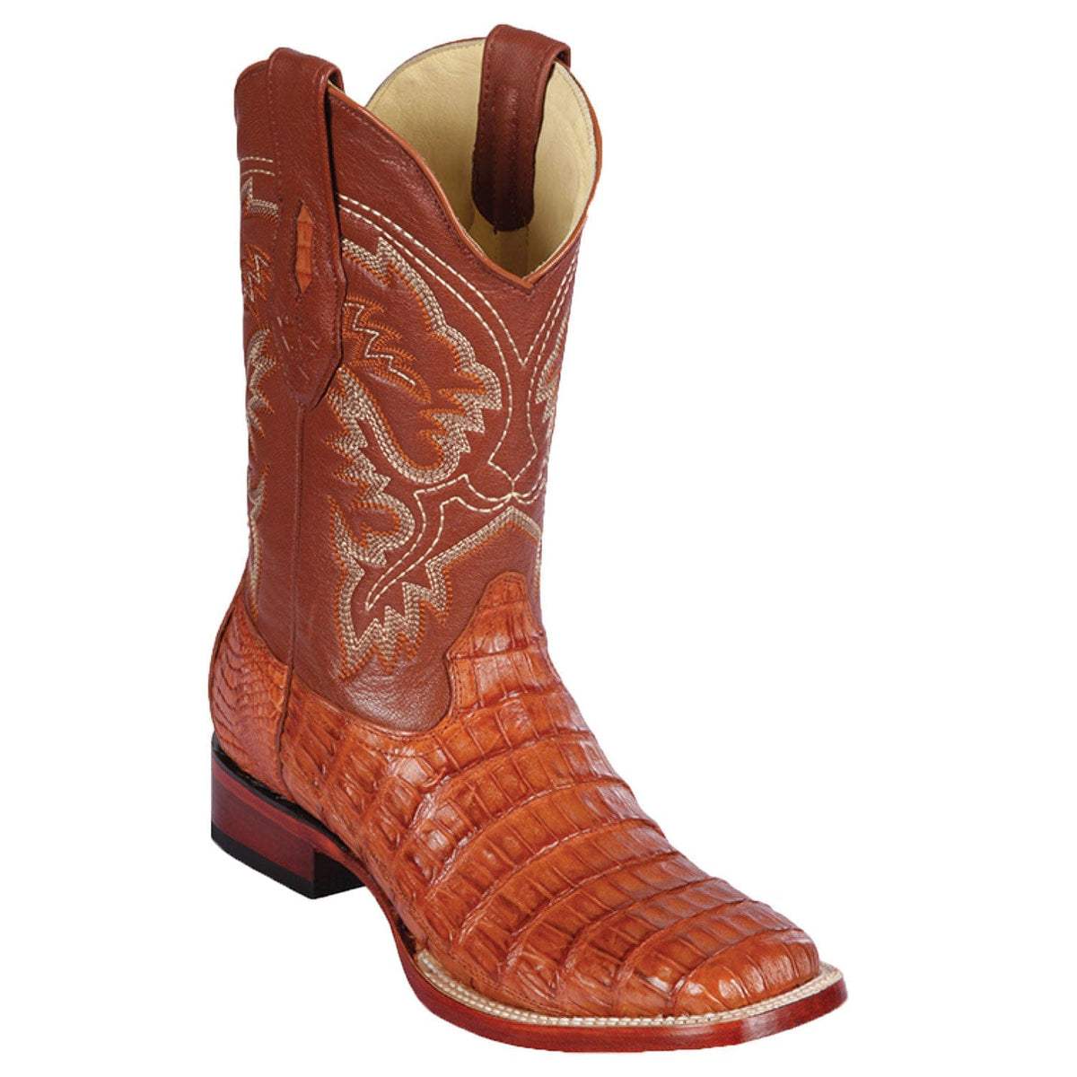 Men's Genuine Caiman Belly Skin Rodeo Wide Square Toe Boots - Los Altos Boots