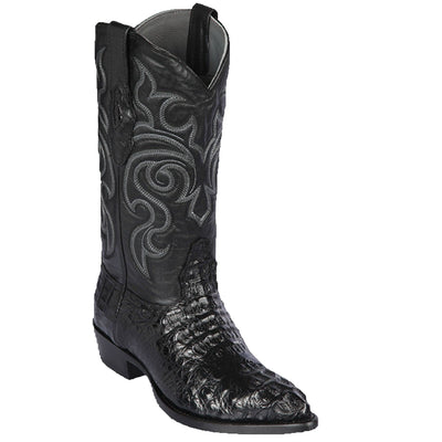 Men's genuine Caiman Tail Skin J-Toe Boots
